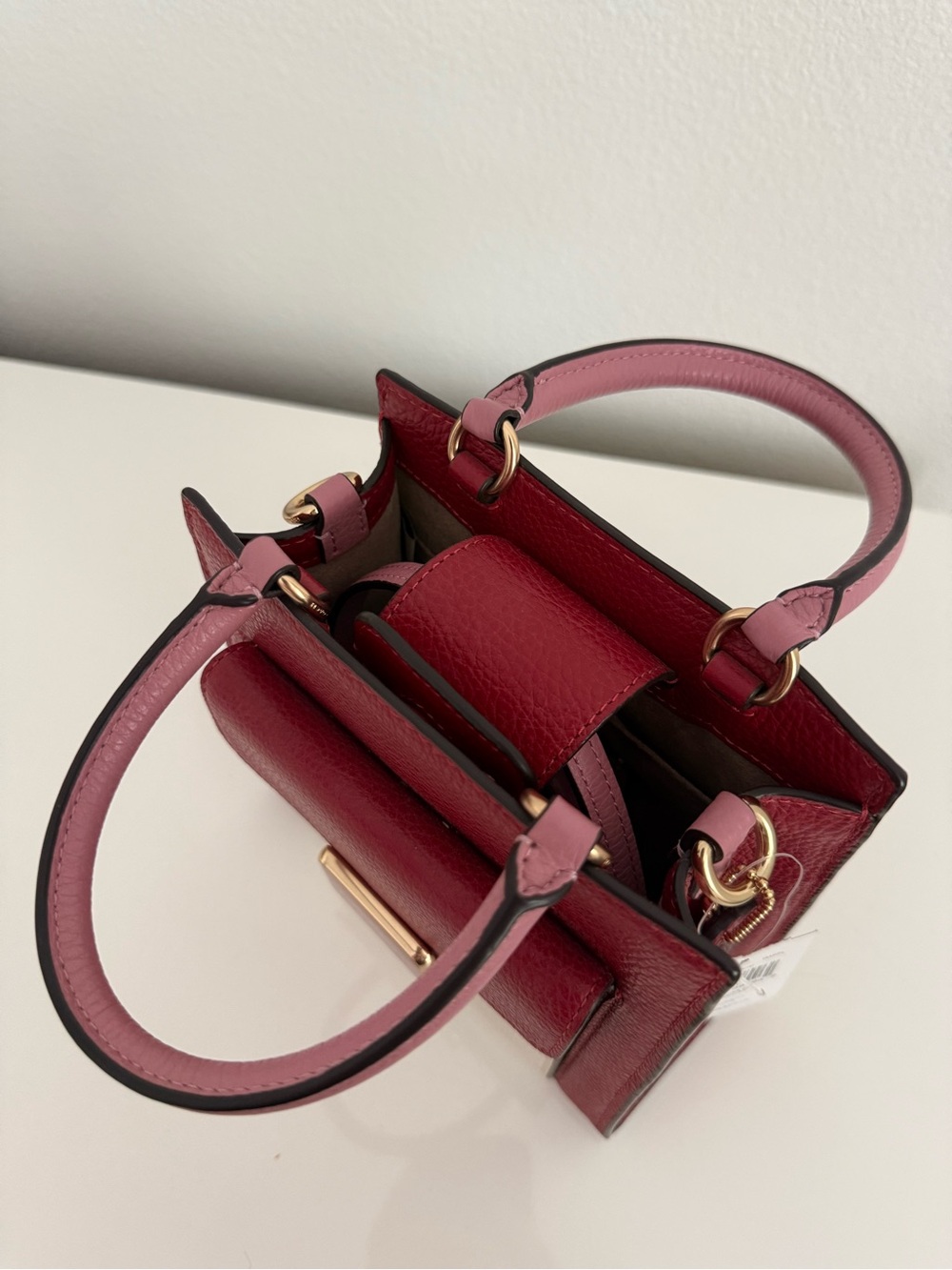 Coach Pink and Red Colorblock Mini Purse - Picture 11 of 11